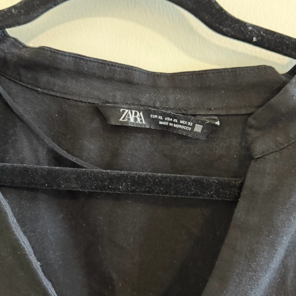 Zara Black V-Neck Romper with Tie Waist - Picture 5 of 8